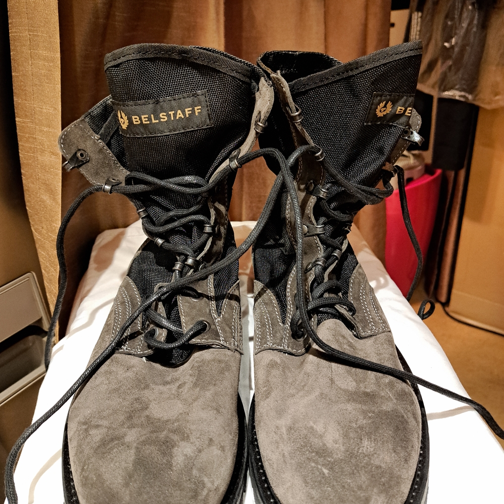 Belstaff Men's Black and Gray Boots